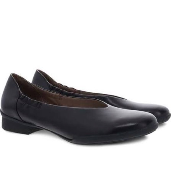 Dansko Kira Leather Ballet Flats Black Size 36